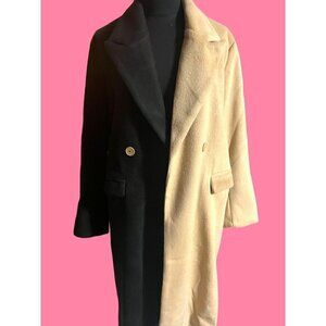 nwt  designer winter coat polyester heavy thick size medium by adore button clos